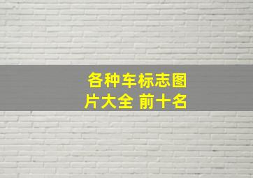 各种车标志图片大全 前十名